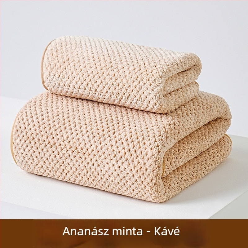Korall fleece törölköző készlet, magas sűrűség, nedvszívó, tekerhető törölköző