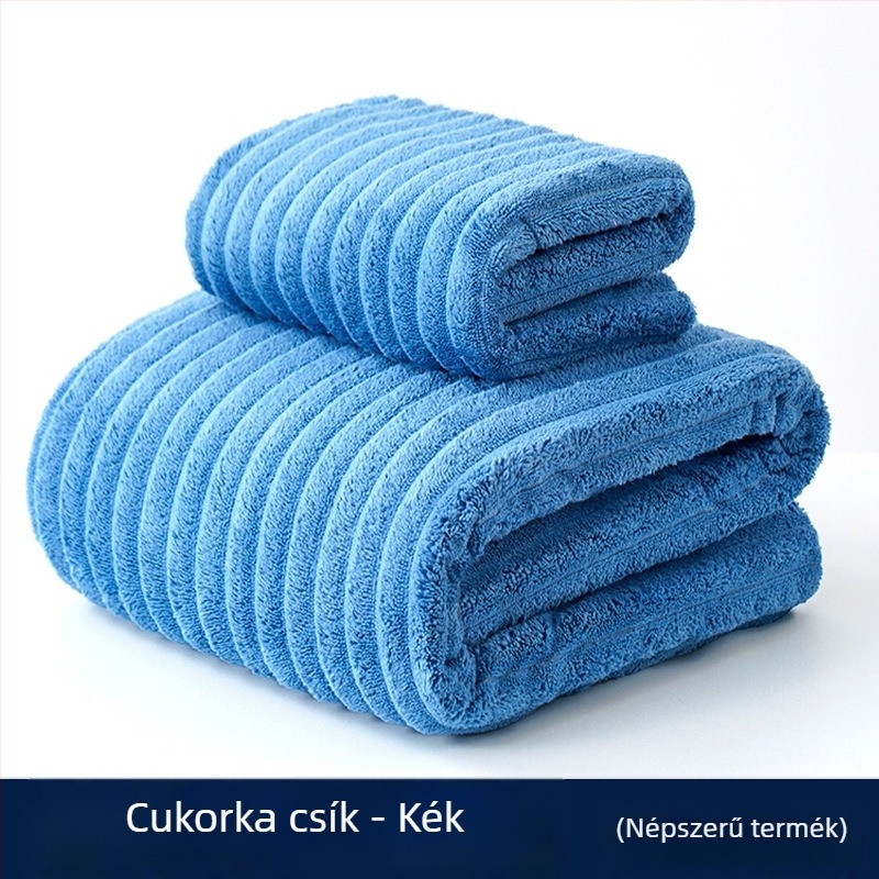 Korall fleece törölköző készlet, magas sűrűség, nedvszívó, tekerhető törölköző