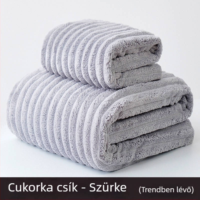 Korall fleece törölköző készlet, magas sűrűség, nedvszívó, tekerhető törölköző