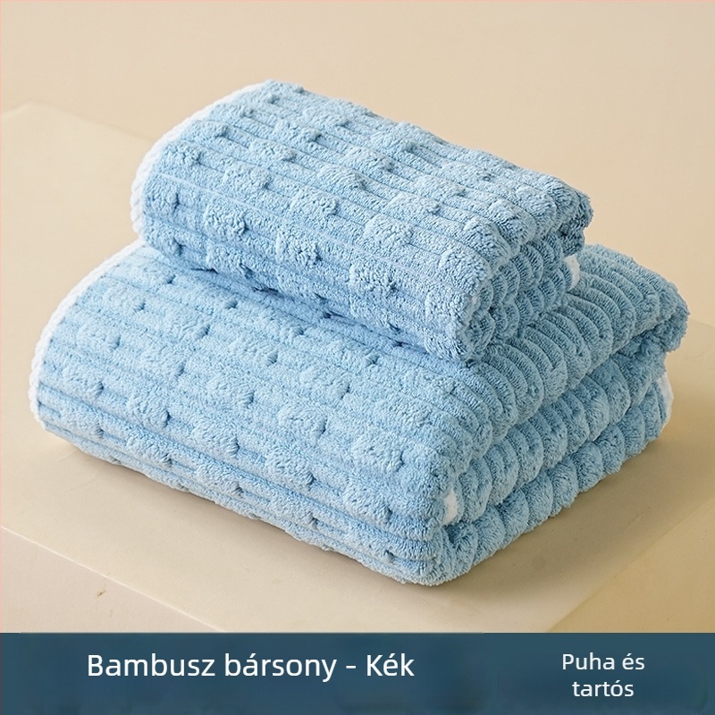 Korall fleece törölköző készlet, magas sűrűség, nedvszívó, tekerhető törölköző