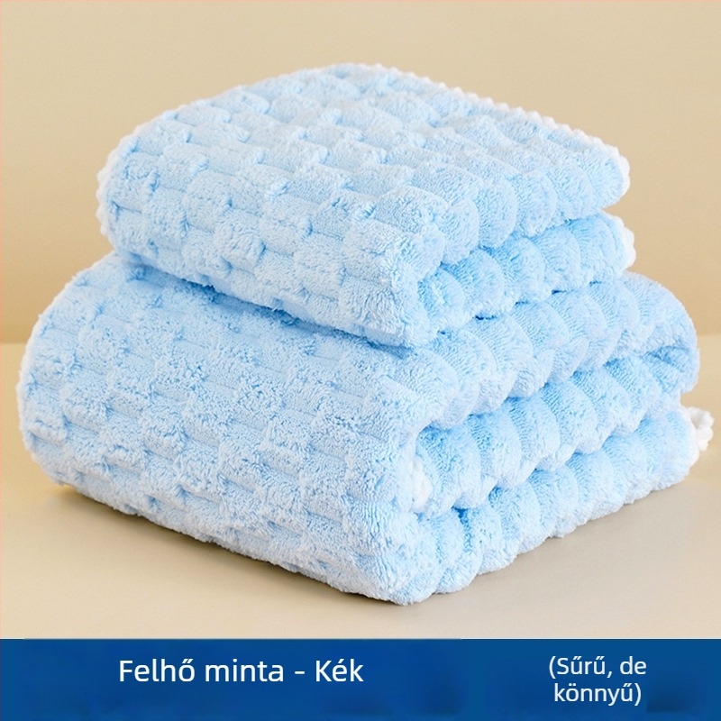 Korall fleece törölköző készlet, magas sűrűség, nedvszívó, tekerhető törölköző