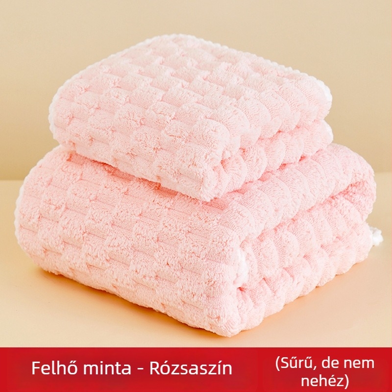 Korall fleece törölköző készlet, magas sűrűség, nedvszívó, tekerhető törölköző