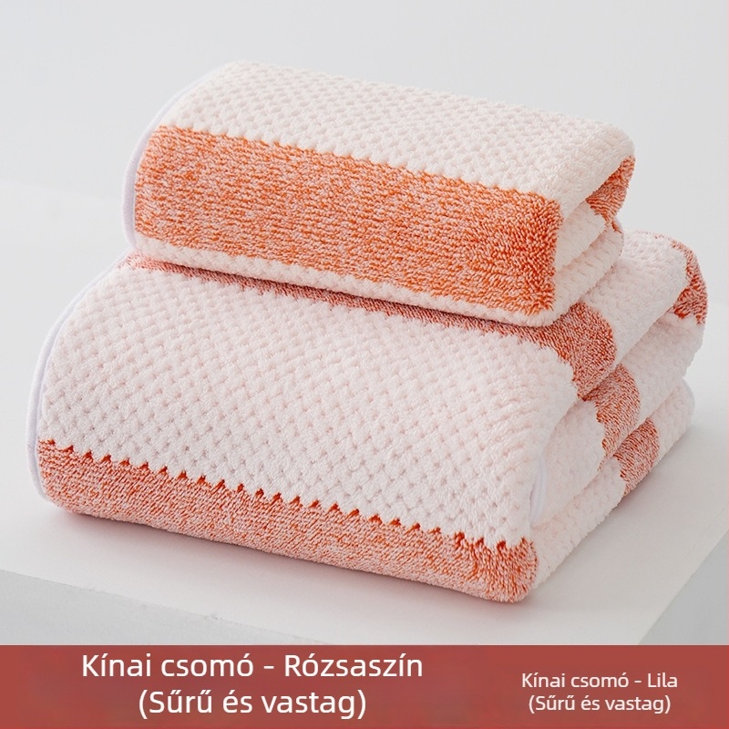 Korall fleece törölköző készlet, magas sűrűség, nedvszívó, tekerhető törölköző