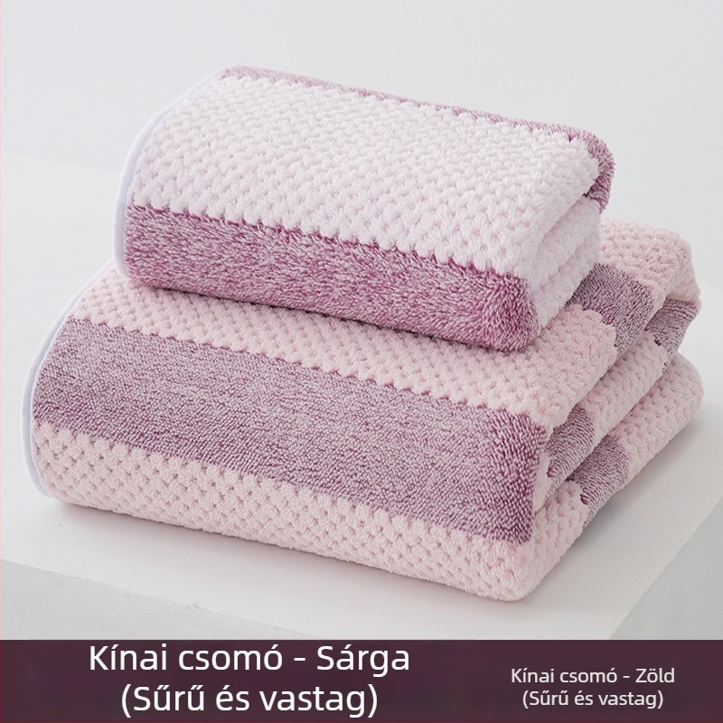 Korall fleece törölköző készlet, magas sűrűség, nedvszívó, tekerhető törölköző