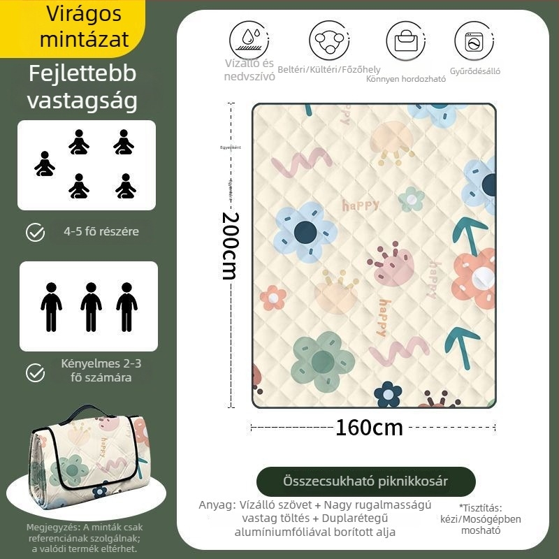 Nyolcszögletű vízálló kemping matrac poliészterből, csúszásmentes és nedvességálló, 4–6 személyre