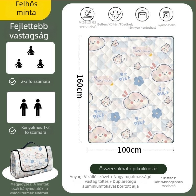 Nyolcszögletű vízálló kemping matrac poliészterből, csúszásmentes és nedvességálló, 4–6 személyre