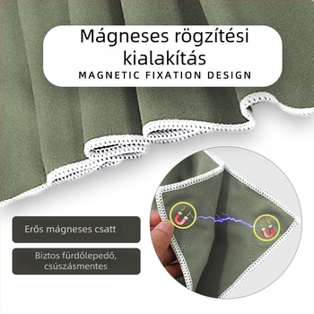 Mágneses törölköző mikroszálból, 200–300 g, 16 szál, szegélyezett, kültéri sportokra