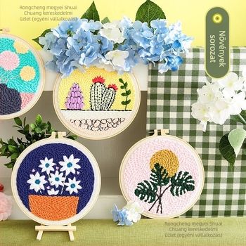 DIY fonalhímző készlet tűvel – needlepoint és keresztszemes hímzés