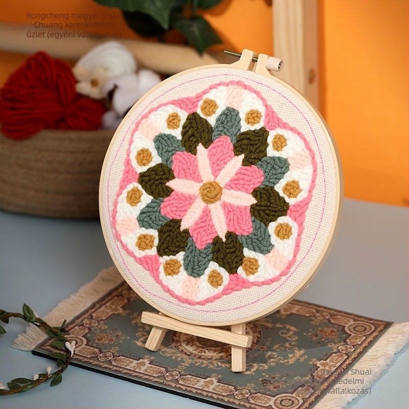 DIY fonalhímző készlet tűvel – needlepoint és keresztszemes hímzés