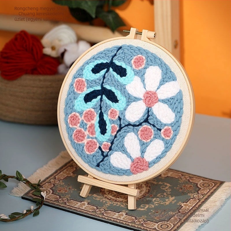 DIY fonalhímző készlet tűvel – needlepoint és keresztszemes hímzés