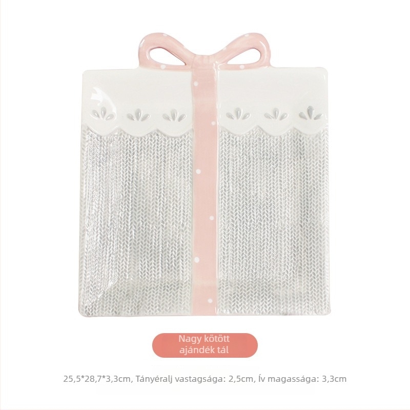 Porcelán lapos tál, szabálytalan forma, modern letisztult stílusú edénykészlet