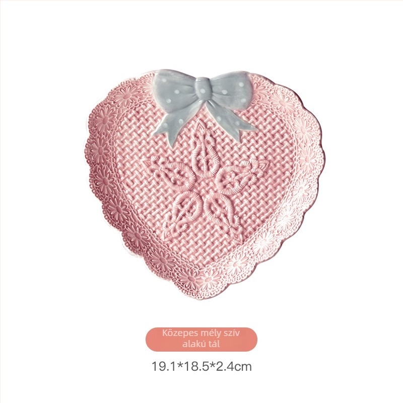 Porcelán lapos tál, szabálytalan forma, modern letisztult stílusú edénykészlet