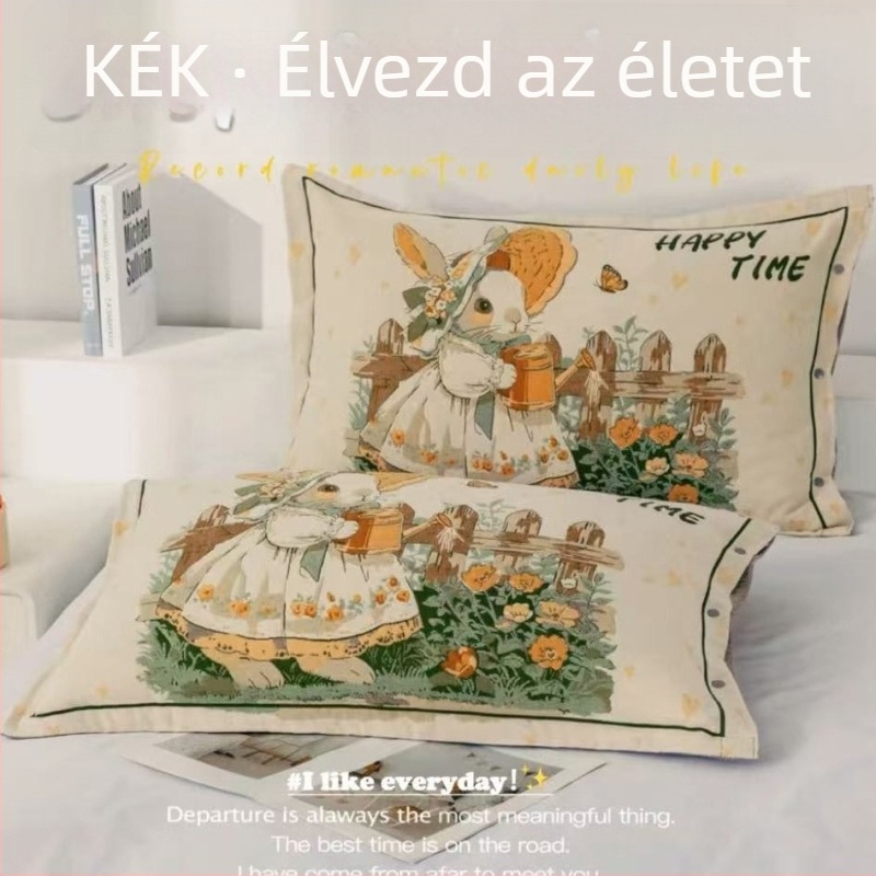 Pamut jacquard párnahuzat gombos záródással, egy darab