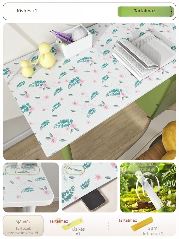 Öntapadós, víz- és olajálló, vastag falidekor matrica bútorfelújításhoz, francia stílusú tapéta növény- és virágmotívummal, nappalira