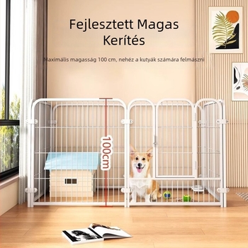 Rozsdamentes acélból készült kutyaketrec beltéri használatra