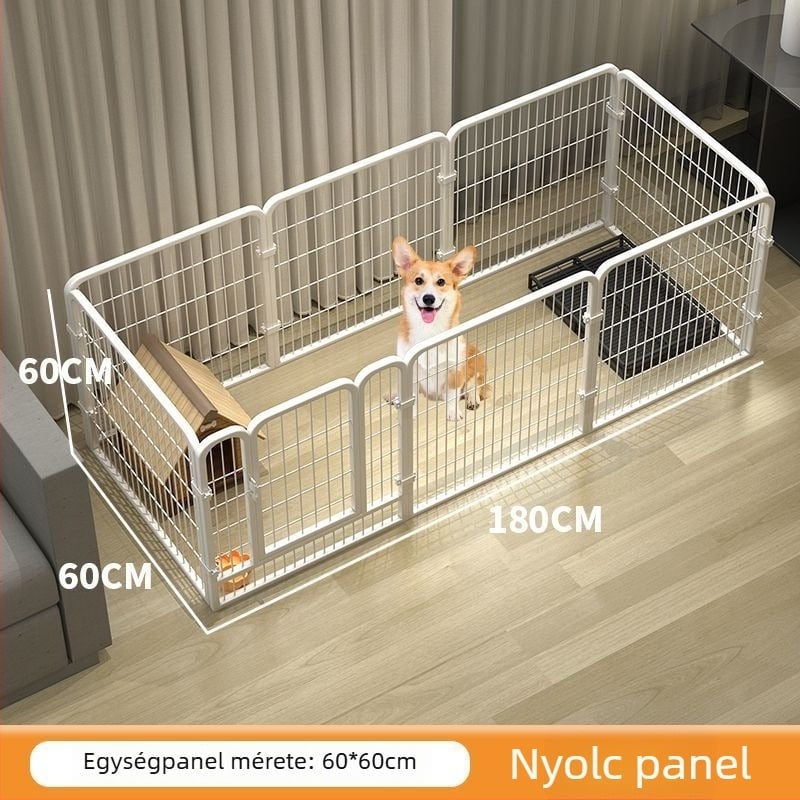 Rozsdamentes acélból készült kutyaketrec beltéri használatra