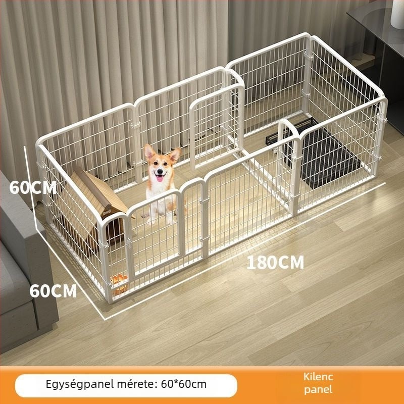 Rozsdamentes acélból készült kutyaketrec beltéri használatra