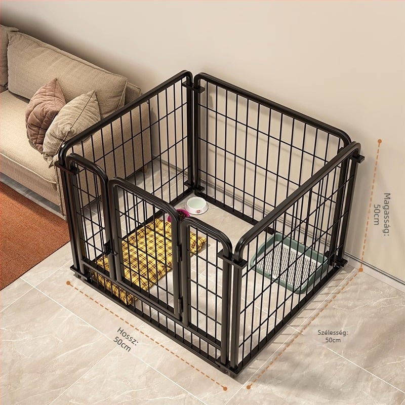 Rozsdamentes acélból készült kutyaketrec beltéri használatra