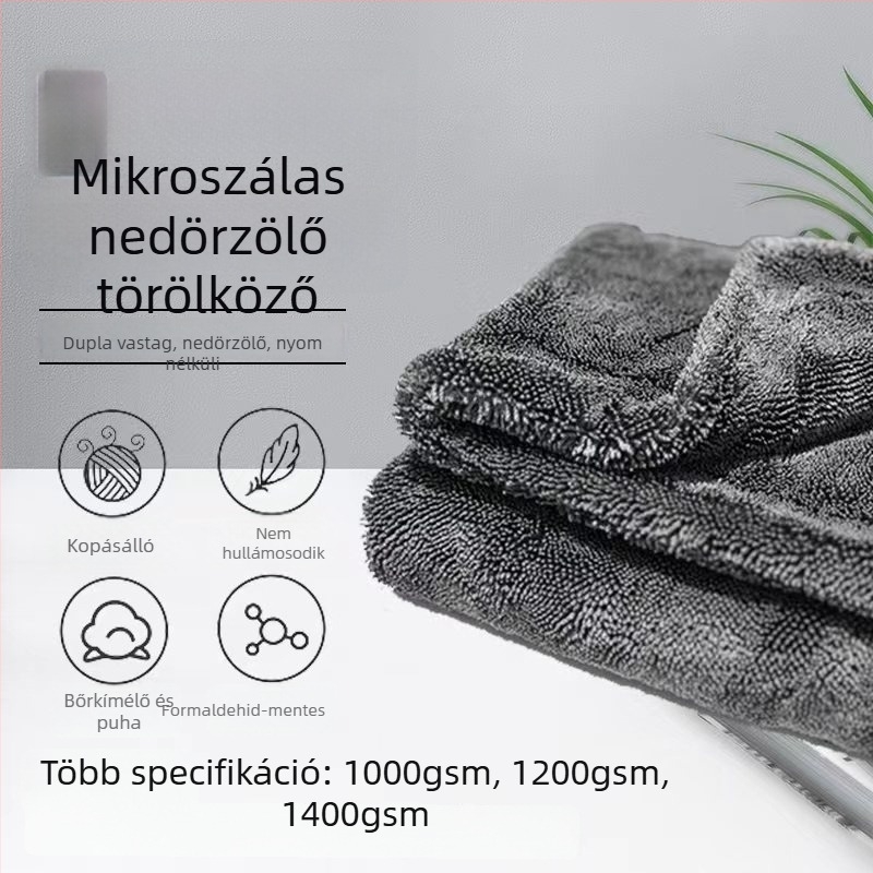 Kétoldalas sűrített mikroszálas autó törölköző — nyom nélkül, rendkívül nedvességelnyelő, többfunkciós, logóval testre szabható