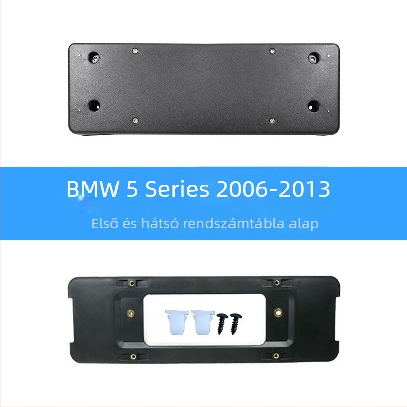 BMW 5 Series első és hátsó rendszámtábla alap, tartók és GT keret