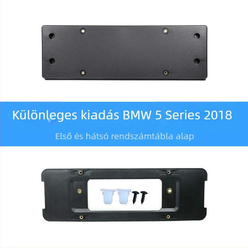 BMW 5 Series első és hátsó rendszámtábla alap, tartók és GT keret