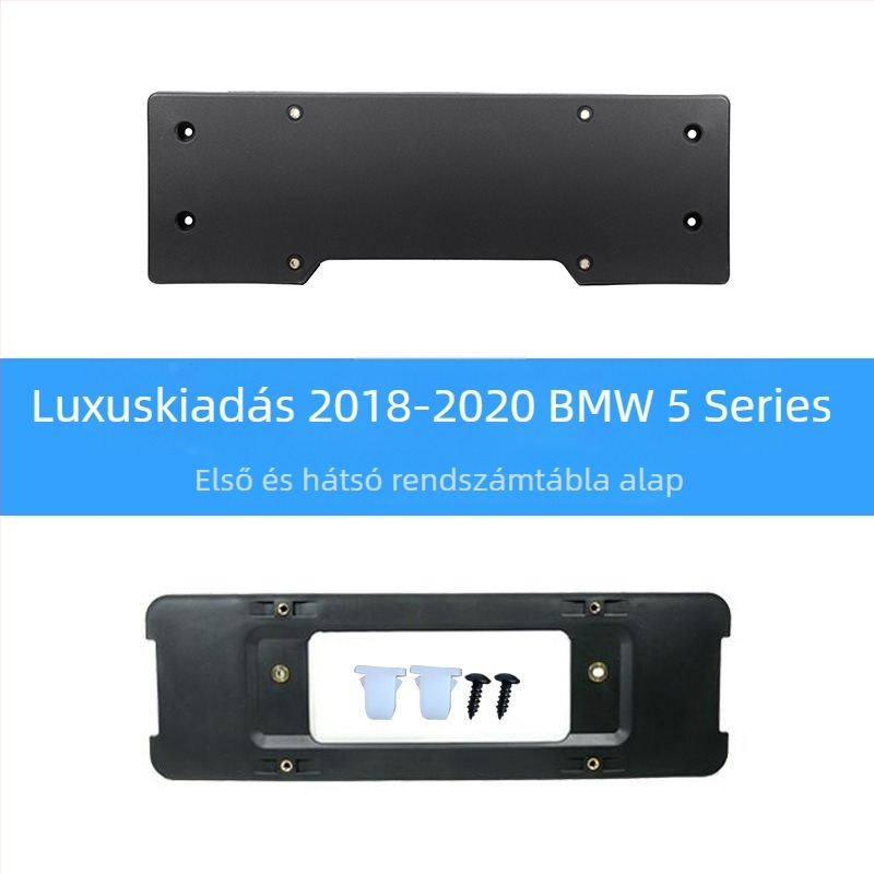 BMW 5 Series első és hátsó rendszámtábla alap, tartók és GT keret