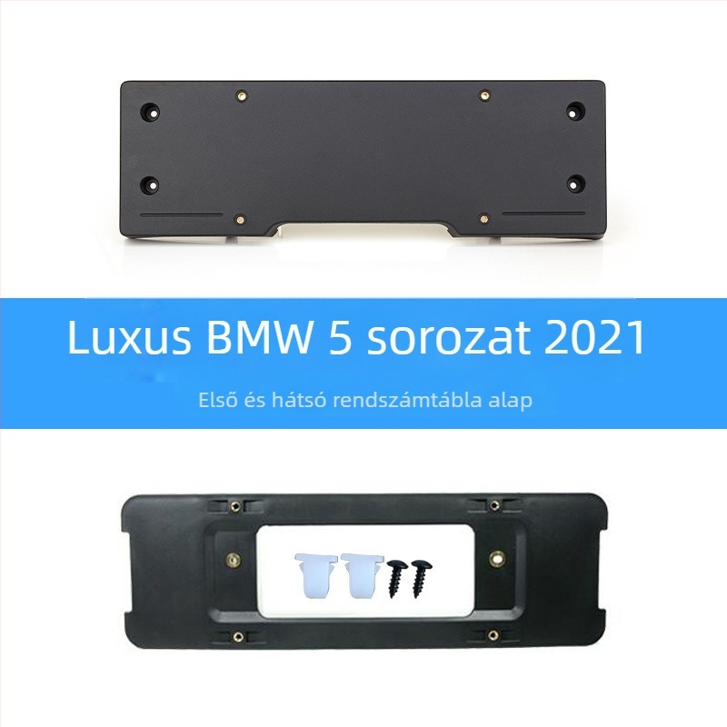 BMW 5 Series első és hátsó rendszámtábla alap, tartók és GT keret