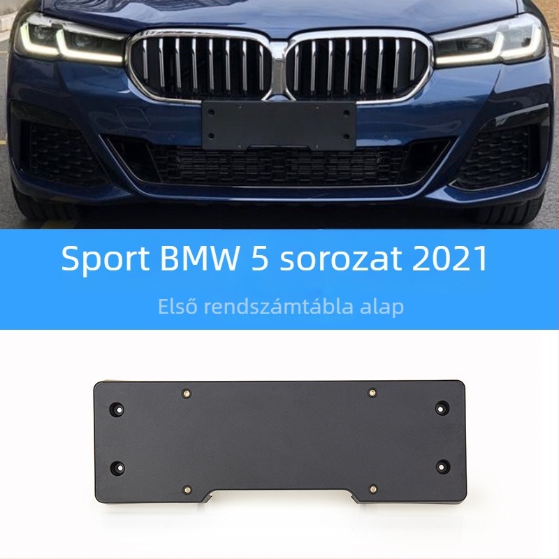 BMW 5 Series első és hátsó rendszámtábla alap, tartók és GT keret