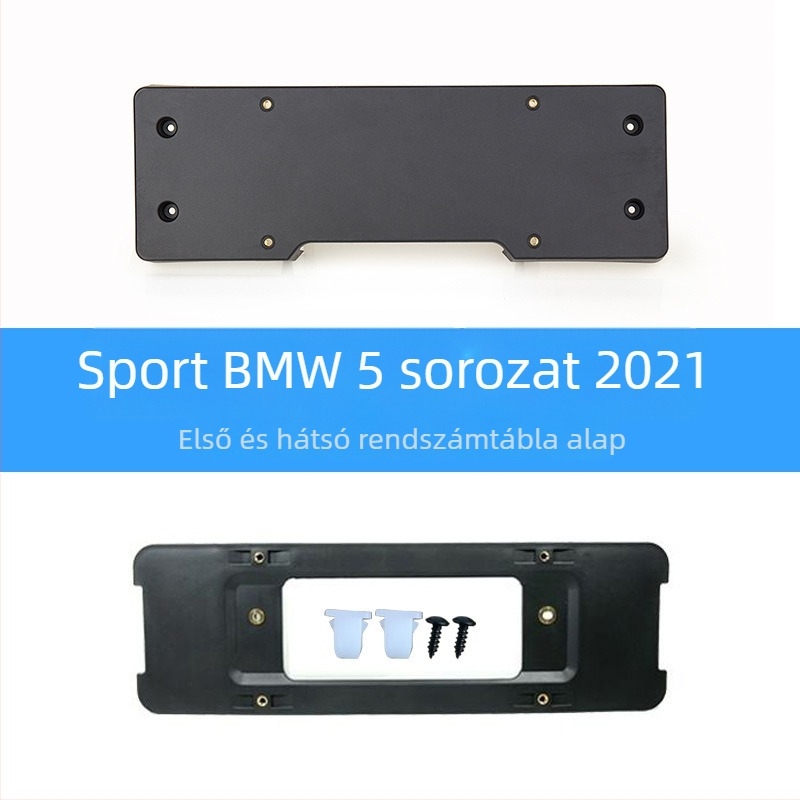 BMW 5 Series első és hátsó rendszámtábla alap, tartók és GT keret