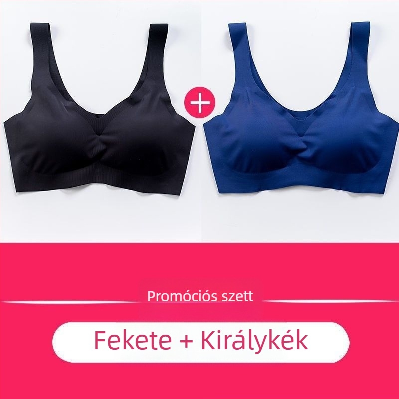 Ice Silk vékony sportmelltartó, varrat nélküli alváshoz, japán stílusú, vezeték nélküli push-up, teljes kosár