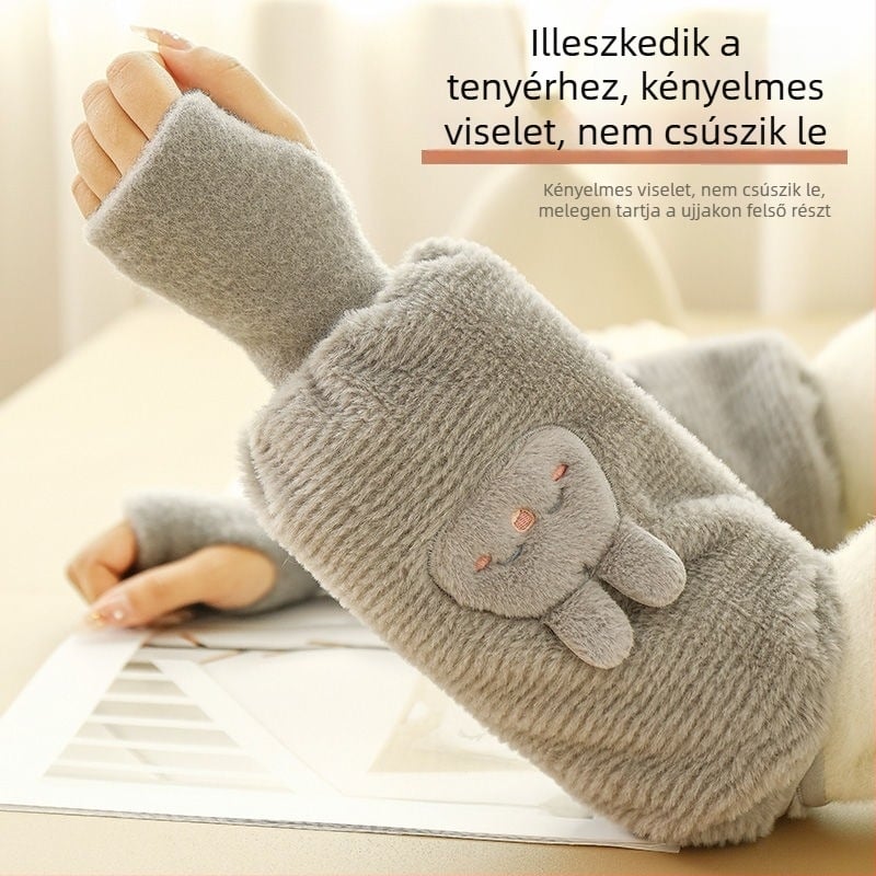 Kettős funkciójú kesztyű és karvédő – melegítés és szennyeződés elleni védelem, matt felület, eredeti dizájn, Warm Fish márka, 13 éves vagy idősebbeknek