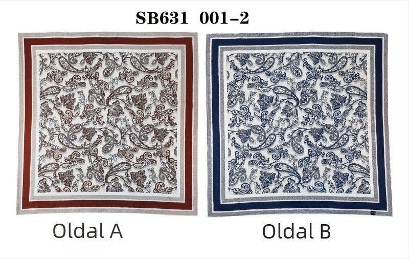 Kétoldalas nyomtatott selyem négyszögkendő — 100% selyem, twill szövés, Hangzhou eredet, eredeti dizájn