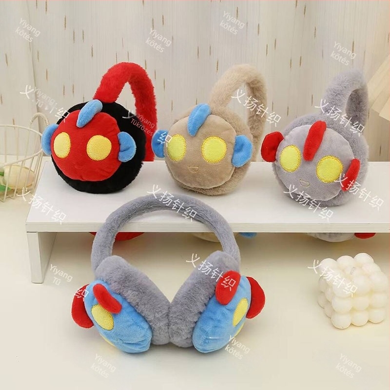 Gyerekeknek való plüss fülvédő – Rajzfilm stílus, állítható, téli meleg, kültéri használatra