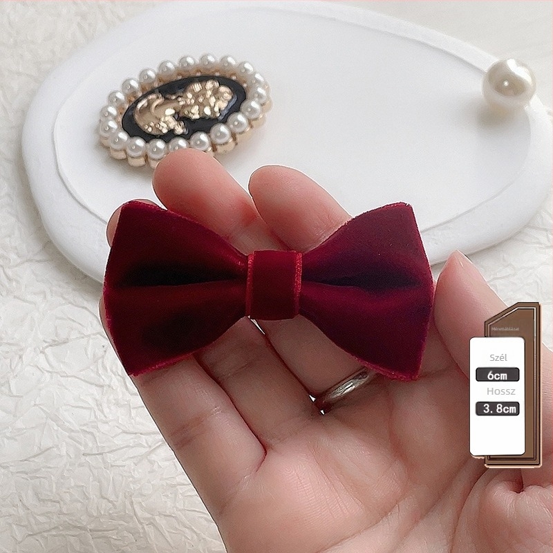 Fekete bársonyos gallérszalag - női brooch, koreai stílus, poliészter, flockolás, egyszínű mintázat