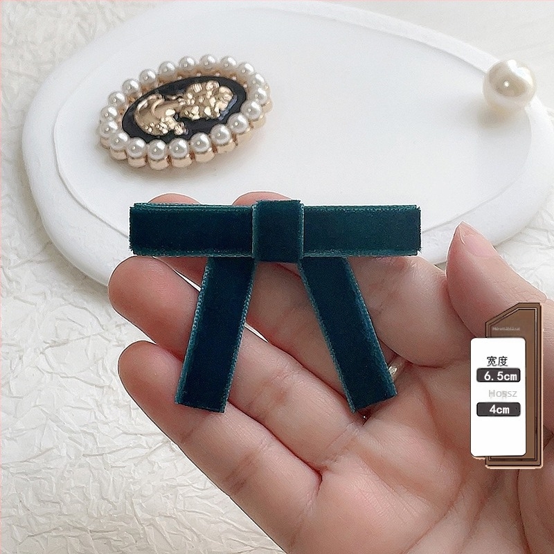 Fekete bársonyos gallérszalag - női brooch, koreai stílus, poliészter, flockolás, egyszínű mintázat