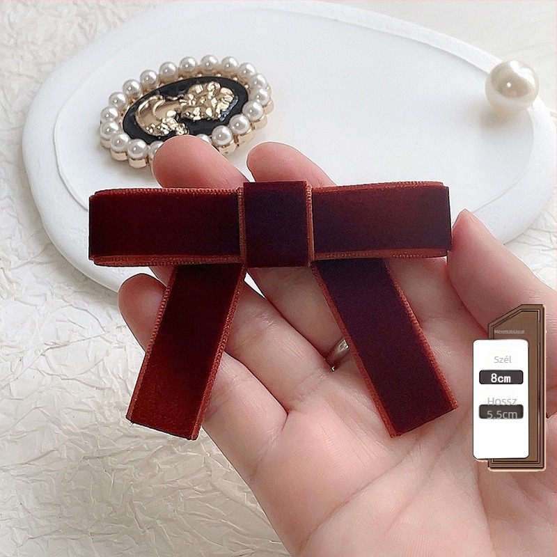 Fekete bársonyos gallérszalag - női brooch, koreai stílus, poliészter, flockolás, egyszínű mintázat