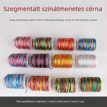 Gradiens színű, többszínű fonal DIY szövéséhez, 3/6/9/12/15 szál