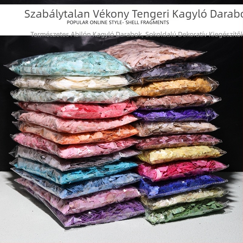 Természetes kagyló ultra vékony töredékei körömdíszítéshez, DIY brooch és hajcsat díszítésére, gyöngyház-bevonattal