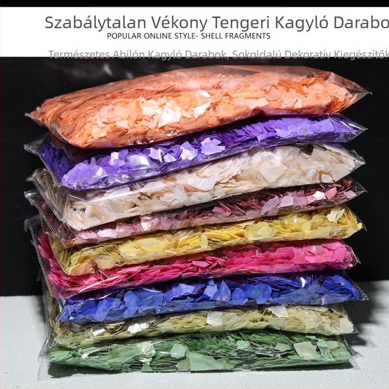 Természetes kagyló ultra vékony töredékei körömdíszítéshez, DIY brooch és hajcsat díszítésére, gyöngyház-bevonattal