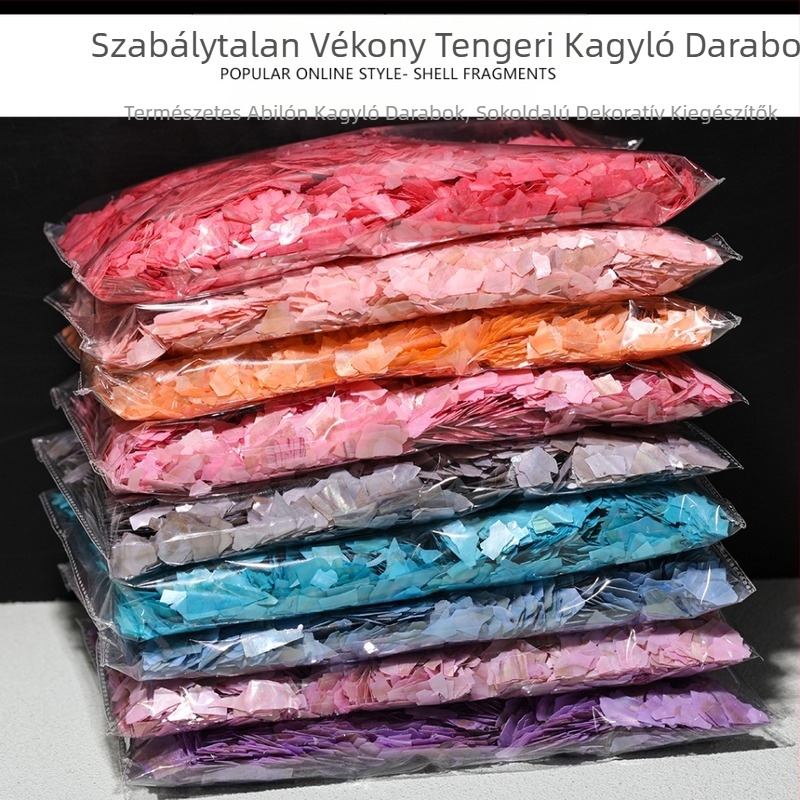 Természetes kagyló ultra vékony töredékei körömdíszítéshez, DIY brooch és hajcsat díszítésére, gyöngyház-bevonattal