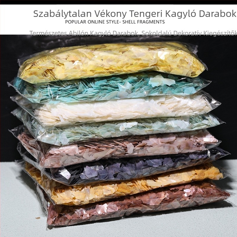Természetes kagyló ultra vékony töredékei körömdíszítéshez, DIY brooch és hajcsat díszítésére, gyöngyház-bevonattal