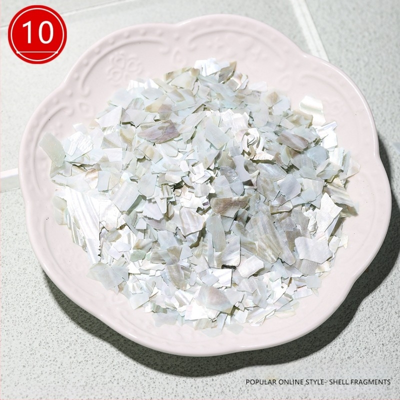 Természetes kagyló ultra vékony töredékei körömdíszítéshez, DIY brooch és hajcsat díszítésére, gyöngyház-bevonattal