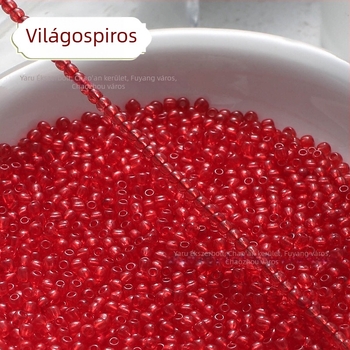 Áttetsző festett üveg rizsszemek, 2/3 mm, kézzel készített DIY hajtű díszítéshez