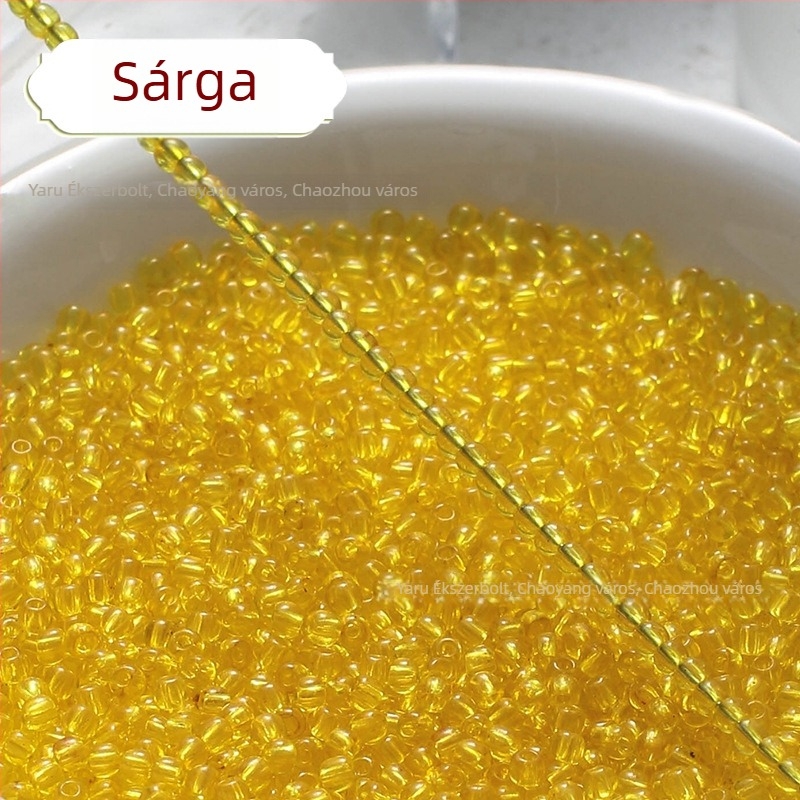 Áttetsző festett üveg rizsszemek, 2/3 mm, kézzel készített DIY hajtű díszítéshez