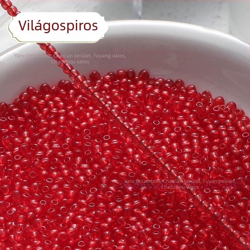 Áttetsző festett üveg rizsszemek, 2/3 mm, kézzel készített DIY hajtű díszítéshez