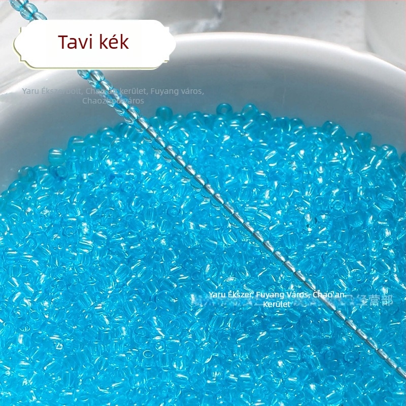 Áttetsző festett üveg rizsszemek, 2/3 mm, kézzel készített DIY hajtű díszítéshez