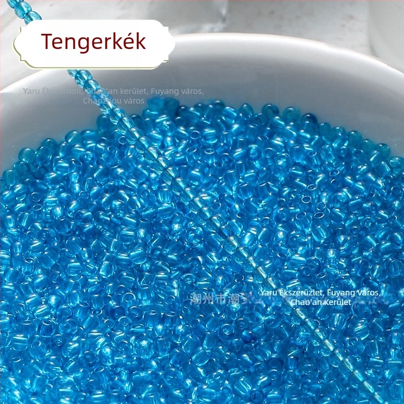 Áttetsző festett üveg rizsszemek, 2/3 mm, kézzel készített DIY hajtű díszítéshez