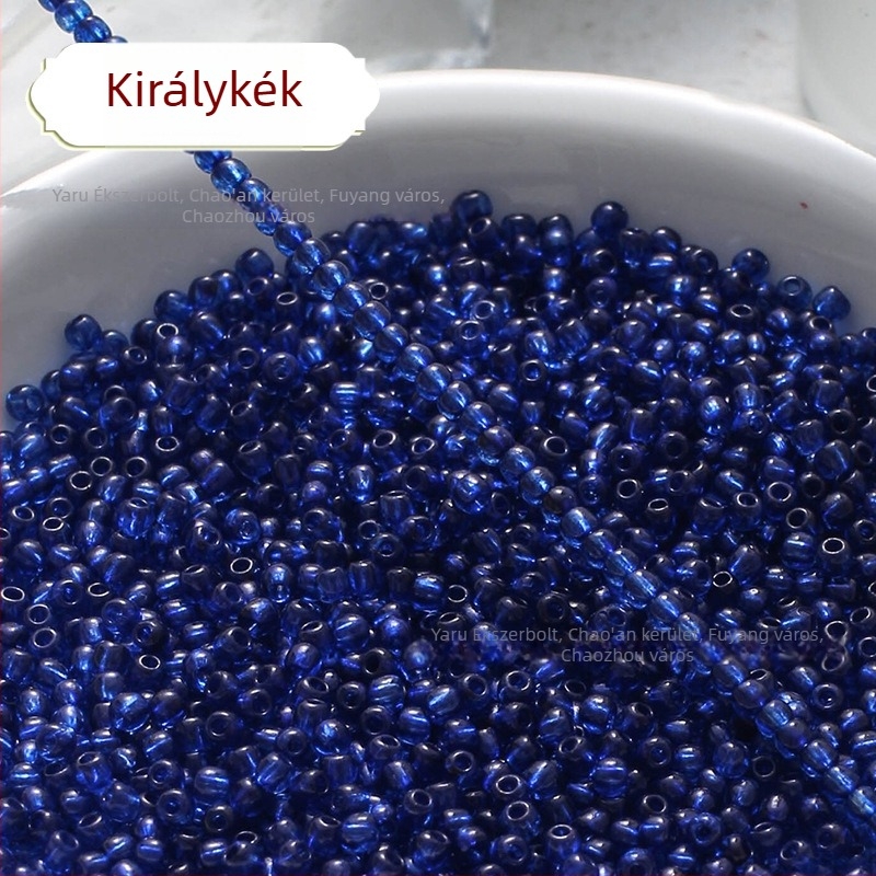 Áttetsző festett üveg rizsszemek, 2/3 mm, kézzel készített DIY hajtű díszítéshez
