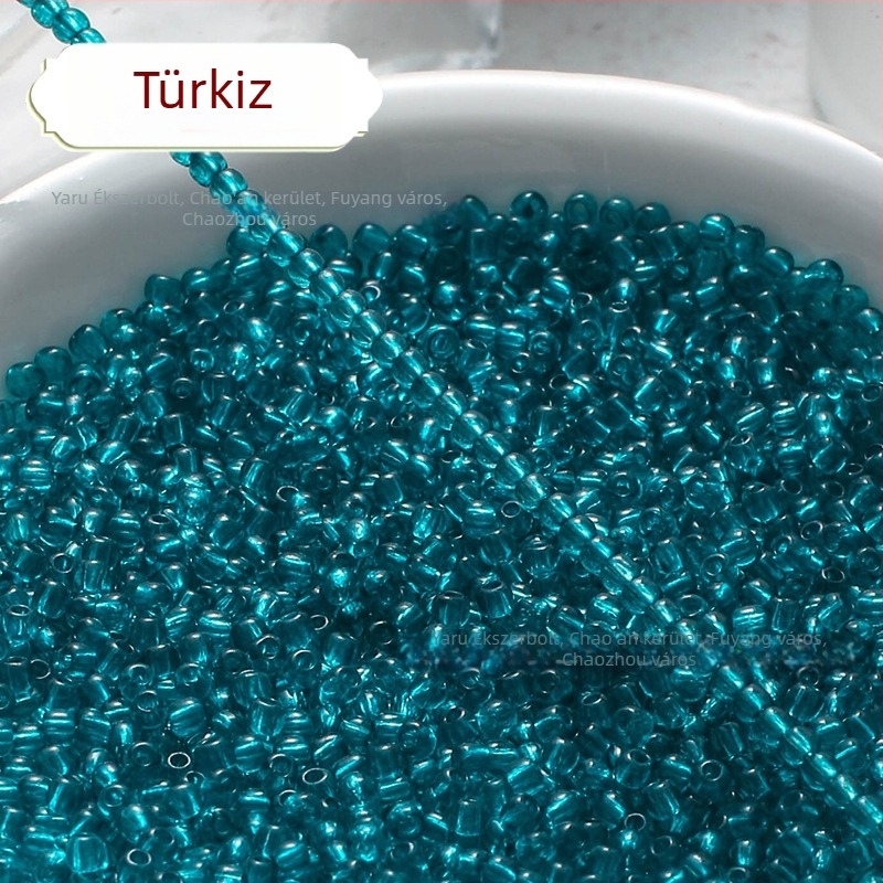 Áttetsző festett üveg rizsszemek, 2/3 mm, kézzel készített DIY hajtű díszítéshez