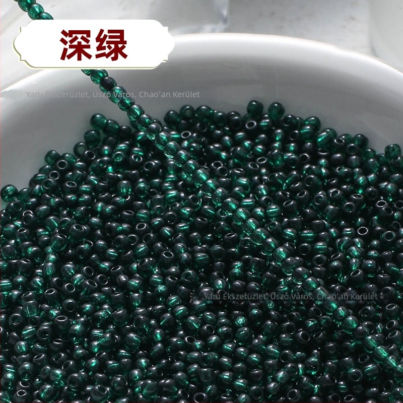Áttetsző festett üveg rizsszemek, 2/3 mm, kézzel készített DIY hajtű díszítéshez